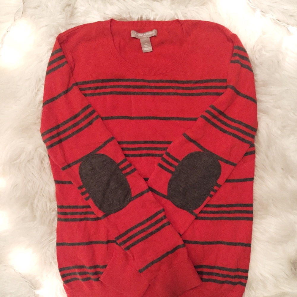 Banana Republic Striped Sweater with Elbow Patches